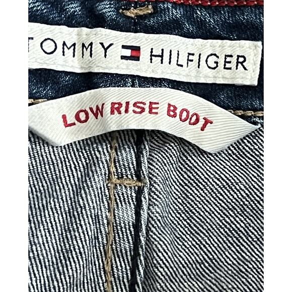 Vintage Tommy Hilfiger Boot Cut Jeans Women 12x30 Blue Low Rise Wide Leg Y2K - Picture 5 of 7
